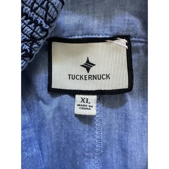 Tuckernuck Chambray Embroidered Aubury Dress Size XL Boho Coastal Western Casual - Picture 4 of 9